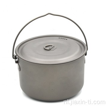 Pure titanium camping hangende pot met verwijderbare handgreep